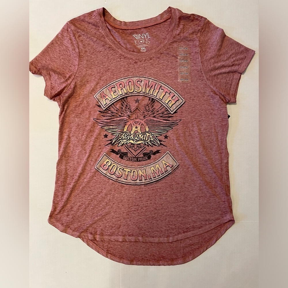 Aerosmith band t-shirt mauve short sleeve tee size XXL NWT